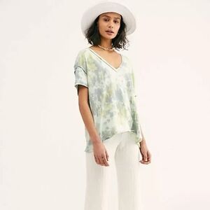 Free People All Mine SeaGreen Tie Dye Tee